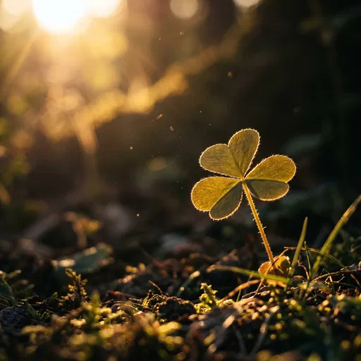 Backlit Shamrock in Golden Sunlight