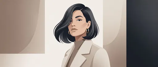 Vector Illustration of Woman with Bob Haircut
