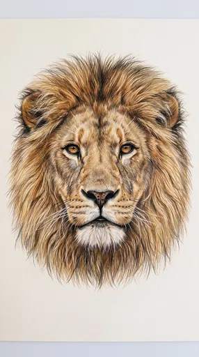 Colored Pencil Male Lion Portrait