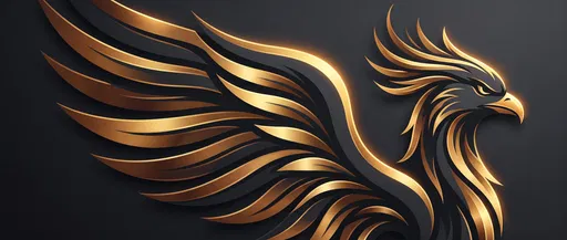 Golden Phoenix Emblem in Profile