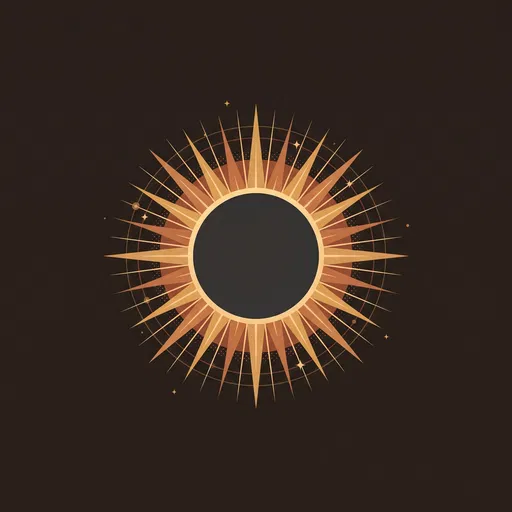 Geometric Solar Eclipse Graphic Illustration