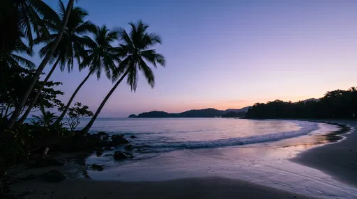 Tropical Bay Silhouette at Twilight
