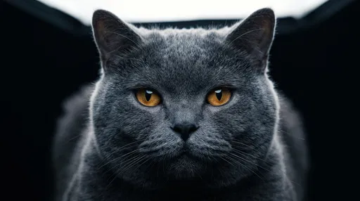 Close-Up Portrait of British Shorthair Cat