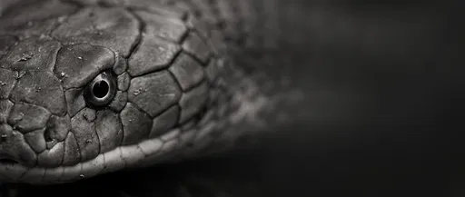Black and White King Cobra Macro