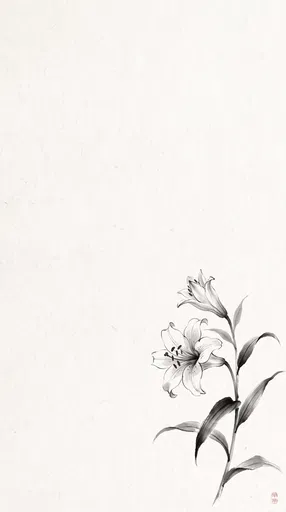 Minimalist Sumi-e Ink Wash Lily