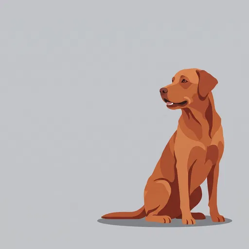Flat Vector Fox Red Labrador Illustration