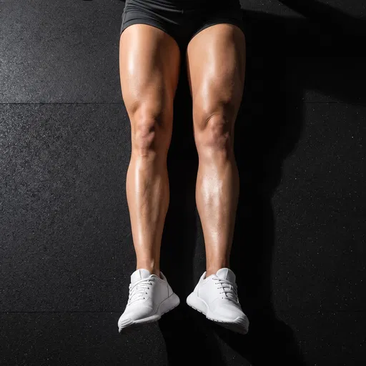 Overhead View of Muscular Female Legs