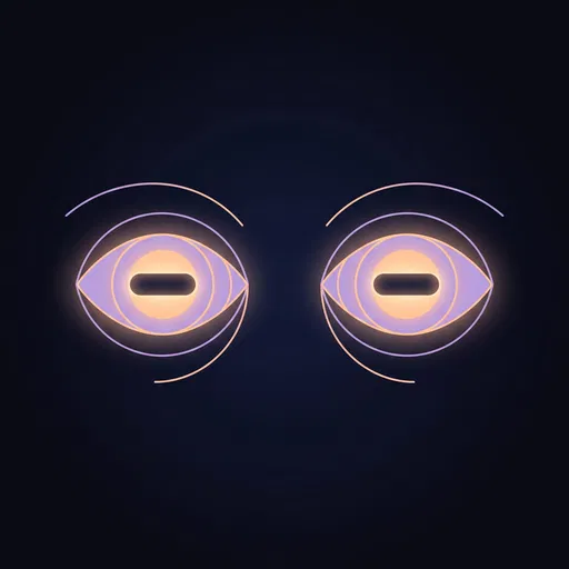 Glowing Geometric Goat Eyes Illustration