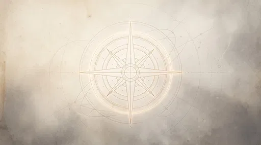 Glowing Minimal Geometric Compass Rose Background