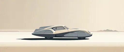 Retro Streamliner Car on Salt Flats