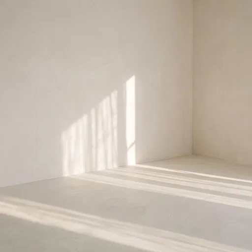 Minimalist Plaster Room With Window Shadows