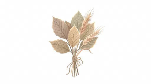 Dried Autumn Leaves and Wheat Bundle