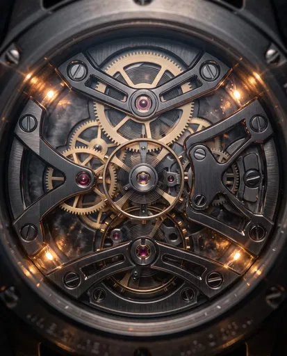 Macro Mechanical Watch Movement Close-Up