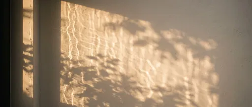 Golden Sunlight Shadows on Plaster Wall