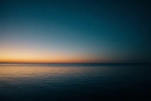 Calm Ocean Horizon at Dusk