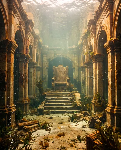 Submerged Ancient Stone Throne Room