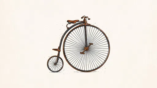 Vintage Penny-Farthing Bicycle Ink Illustration