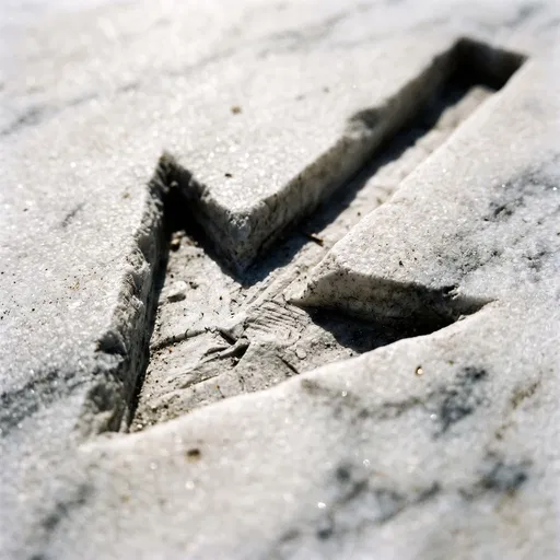 Carved White Marble Arrow Symbol