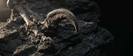 Fossilized Dinosaur Sickle Claw on Dark Shale
