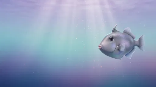 Stylized 3D Grey Triggerfish Underwater