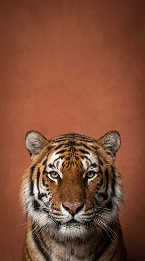 Bengal Tiger Studio Portrait With Copy Space