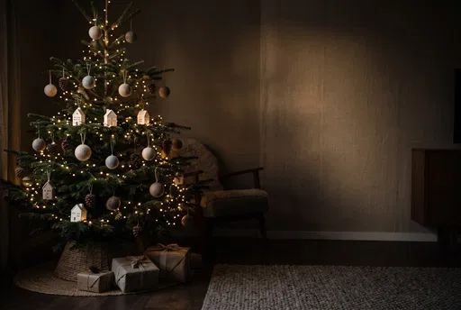 Nordic Christmas Tree with Copy Space