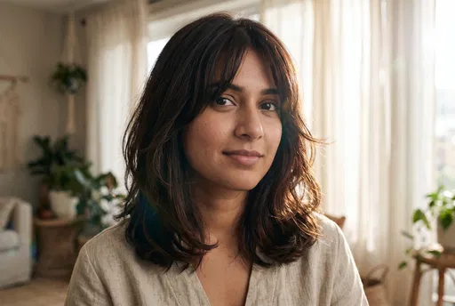 Portrait of Woman with Layered Hair