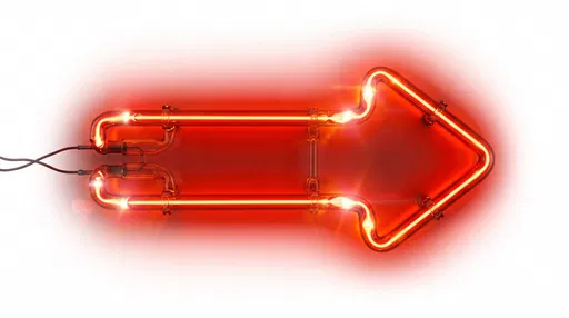 Glowing Red Neon Arrow Sign