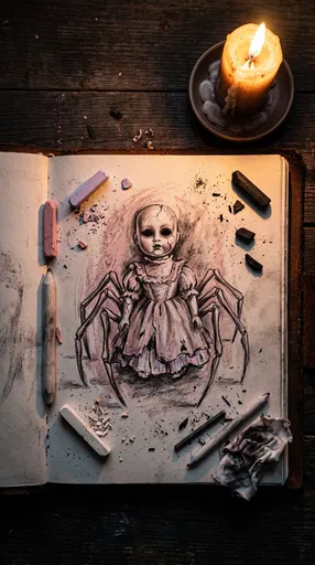Creepy Spider Doll Sketch By Candlelight