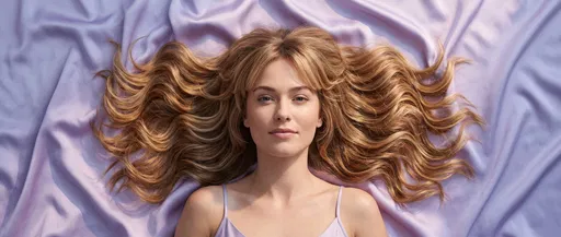 Woman With Wavy Hair on Silk