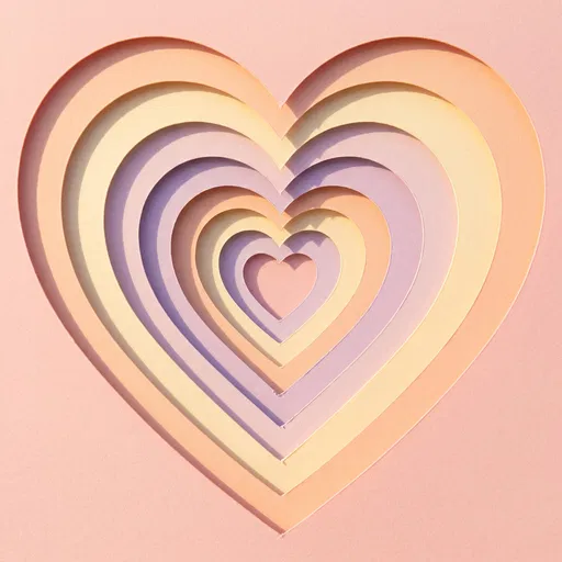 Pastel Layered Paper Cut Hearts