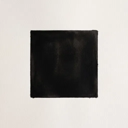 Black Ink Square on White Paper