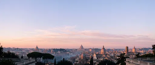 Panoramic Rome Skyline at Dawn