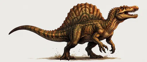 Ornate Spinosaurus Storybook Illustration