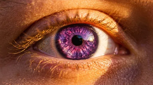 Macro Close-Up of Sunlight Violet Eye