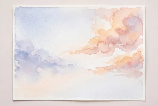 Watercolor Evening Clouds on Textured Paper
