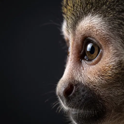 Squirrel Monkey Profile Macro Portrait