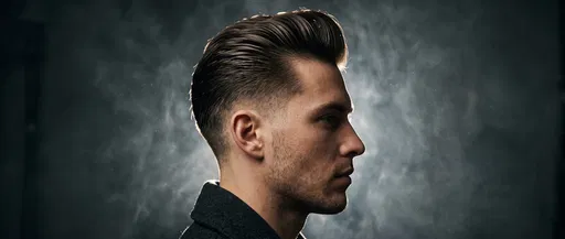 Man With Pompadour Profile in Smoke