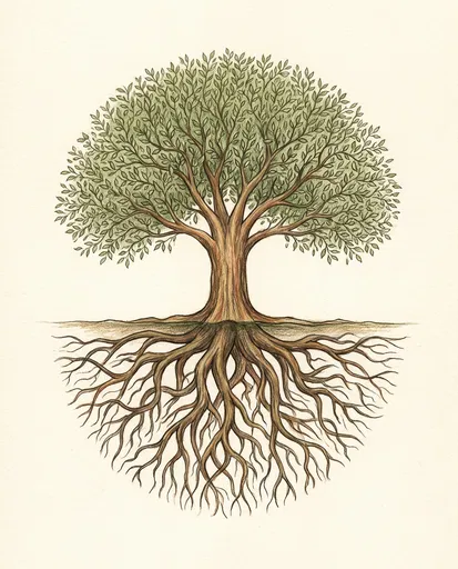 Colored Pencil Tree of Life Illustration