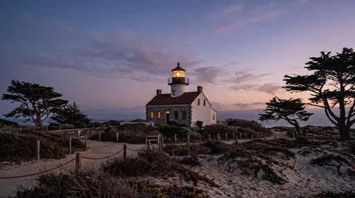 Historic Coastal Lighthouse at Twilight