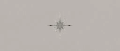 Minimalist Eight-Pointed Celestial Starburst Tattoo Design
