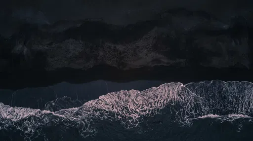 Aerial View of Black Sand Beach