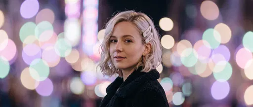 Blonde Woman With Pearl Clips At Night
