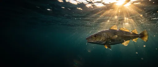 Atlantic Cod Under Golden Sunbeams