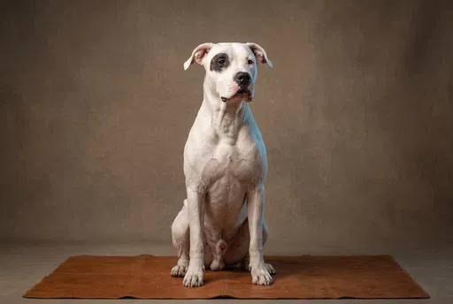 Studio Portrait of Dogo Argentino Dog