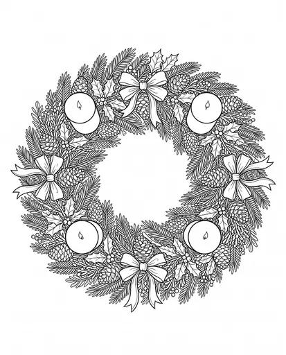 Christmas Advent Wreath Coloring Page