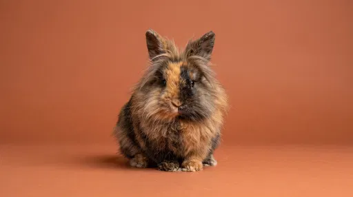 Tortoiseshell Lionhead Rabbit Studio Portrait