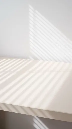Empty Ivory Tabletop With Blind Shadows