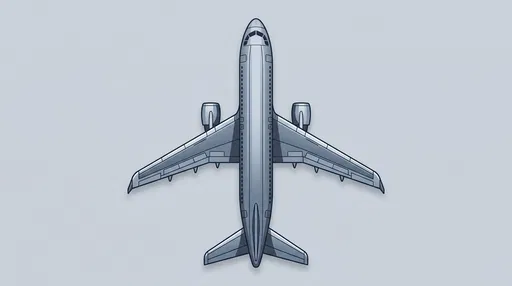 Top-Down Commercial Airplane Illustration