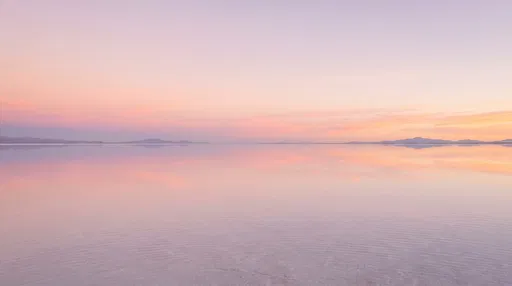 Pastel Sunset Reflected on Salt Flat